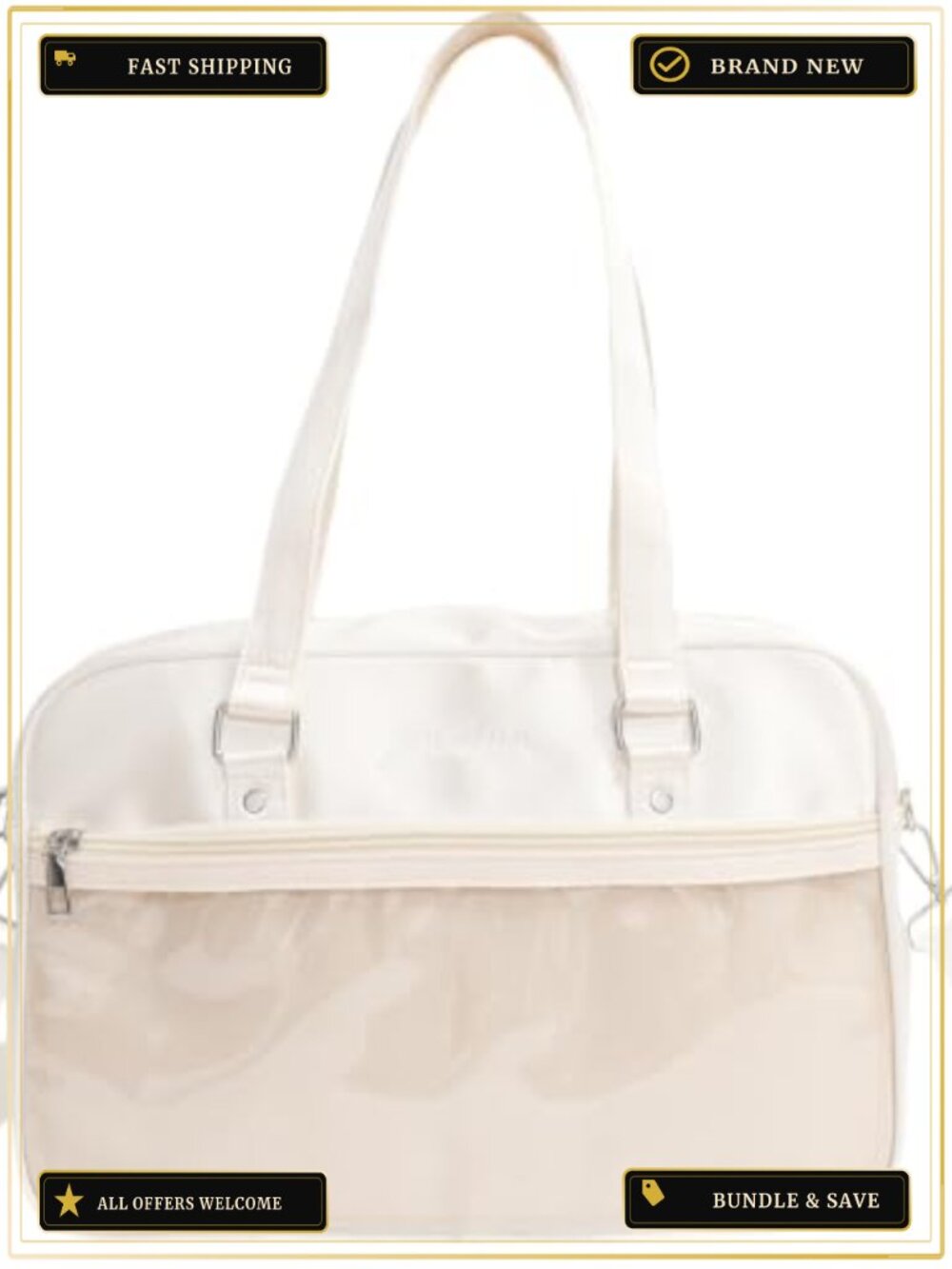 Nylon Ita Bag Crossbody Messenger with Clear Display Window for Pins